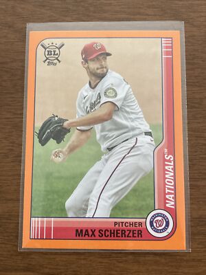 2021 Topps Big League Baseball Electric Orange Parallel #11 Max Scherzer