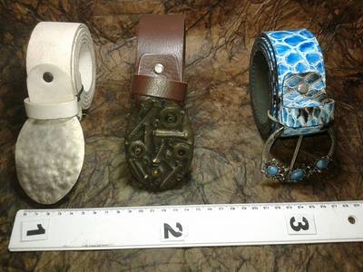 4CM LEATHER BELT BUCKLE White Brown Celest Jewelry Vintage BELT BUCKLE ME4
