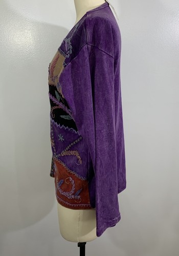 Patchwork Shirt Hippie Large New - Picture 5 of 10
