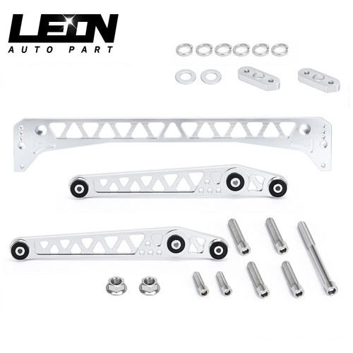Silve Billet Lower Control Arm W/ Subframe Brace Tie Bar For 1996-00 Honda Civic - Foto 1 di 13