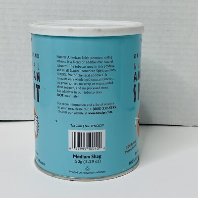 tobacco rolling tin asda American Spirit Tobacco Rolling Papers Tin EMPTY Discontinued RARE Light  Blue