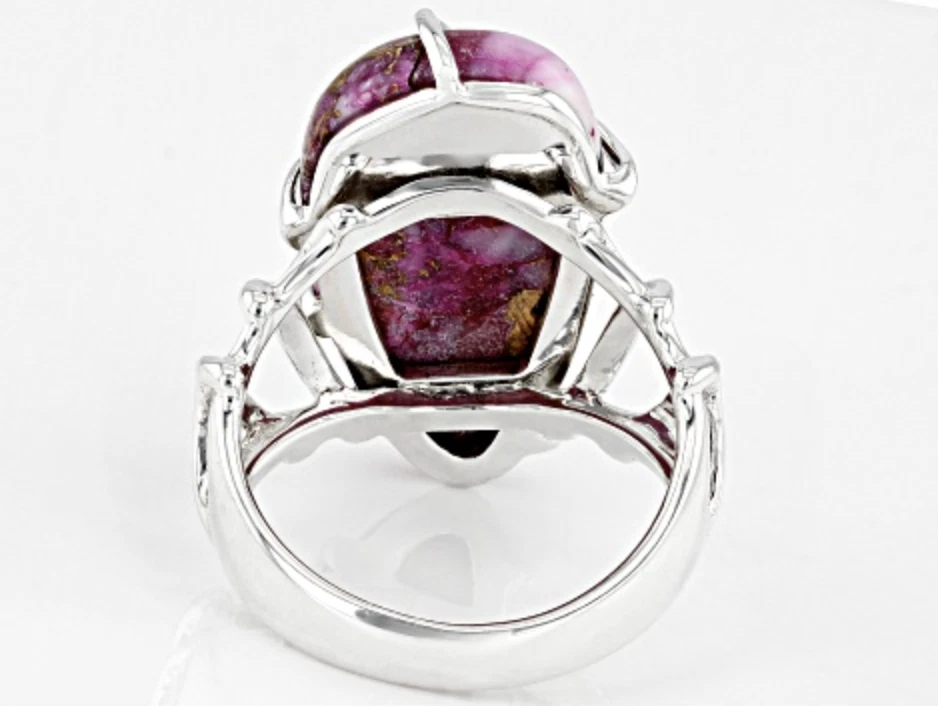 ANILLO MEZCLADO TURQUESA Y PÚRPURA ESPINOSO CONCHA DE OSTRA TALLA 8 10 11 12 Foto 3 de 3