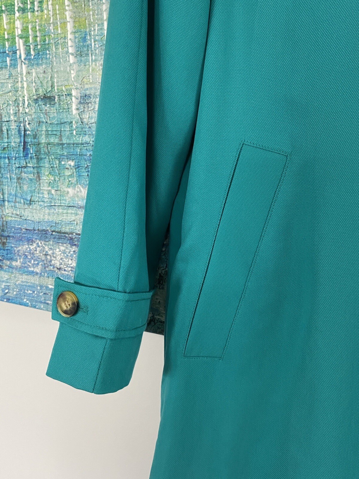 Soft Surroundings jacket Spring Turquoise trench … - image 2