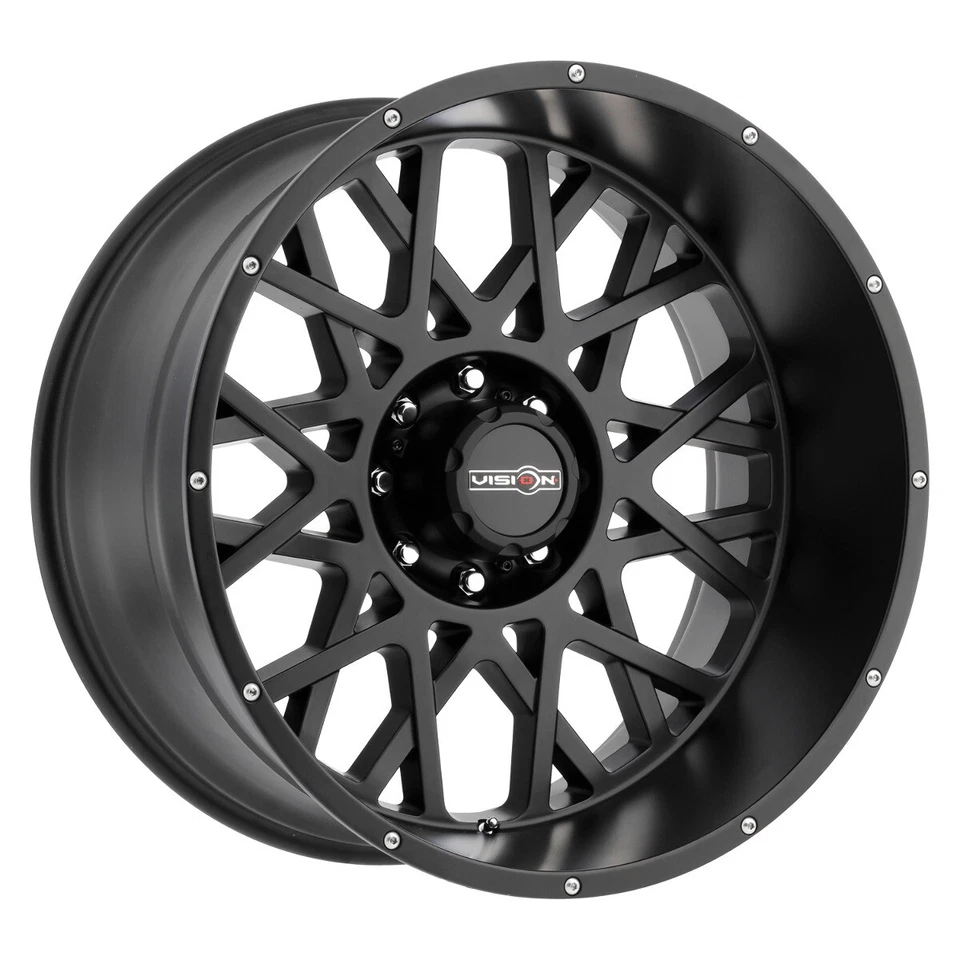 22x12 Vision Rocker Black Wheels Rims 33" AT Tires Package 8x170 Ford F250 F350 - Image 4 of 4