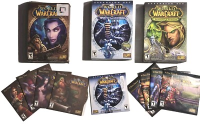 Lot of 3 World of Warcraft PC Game w/ Burning Crusade + Lich King Expansion Sets
