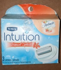 Schick Intuition Pure Nourishment Razor Blade Refill Cartridges, 3 Ct Tropical
