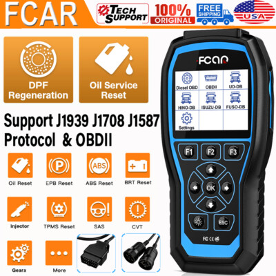 FCAR F506 Pro Obd2 Heavy Duty Diesel Truck Scanner DPF Regen Oil Reset Scan Tool