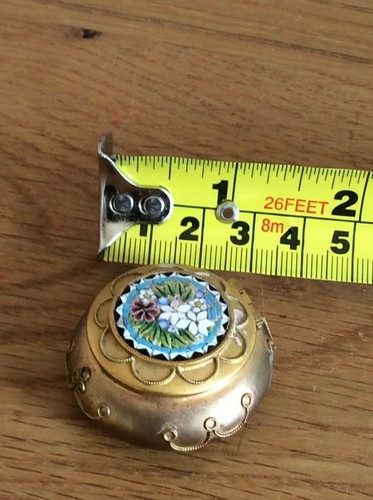 Vintage Milifiori Micro Mosaic Flower Pill Box - Picture 7 of 7
