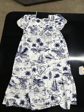 Vintage KY’s Hawaii Aloha Dress Made in USA Island Map Print Size L
