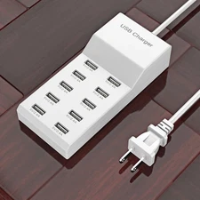 High Speed 10 Ports USB Hub AC Charger Strip Adapter Portable USB Power Adapter