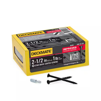 #9 2-1/2 In. Black Exterior Self-Starting Star Drive Flat-Head Deck Screw (1 Lb.