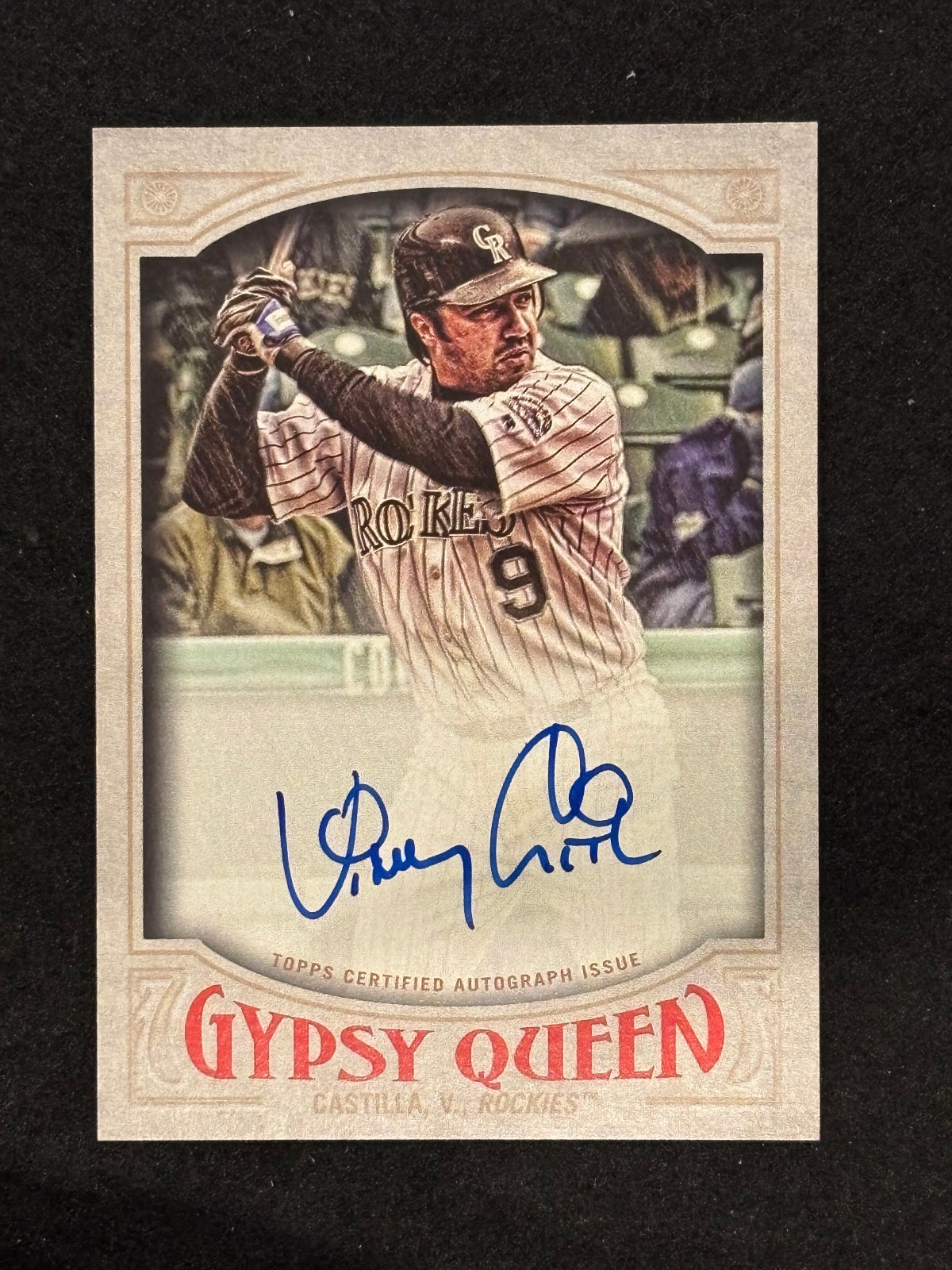 2016 Topps Gypsy Queen Vinny Castilla On-Card Auto GQA-VC Rockies