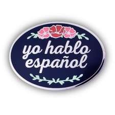Enamel Pin: Yo hablo espa&ntilde;ol (I 1.5 inches x 0.5 x 1 inches, Silver
