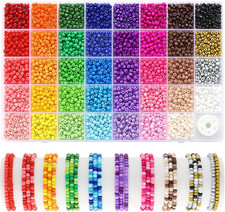 4mm Seed Beads for Jewelry Making, 39 Colors Small Beads for Bracelets Making K