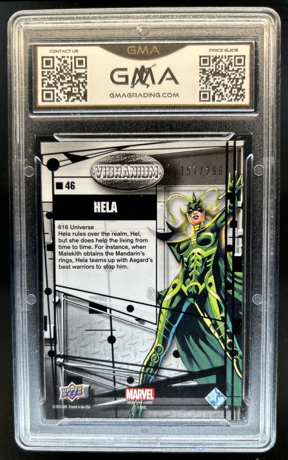2015 Upper Deck Marvel Vibranium Hela Molten #/299 PSA 10 GEM MINT GEM MINT view 2