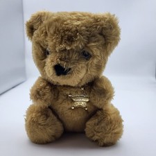 Vintage 1986 Beariff the Sheriff Plush Brown Bear Badge Stuffed Animal
