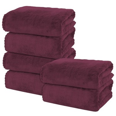 MOONQUEEN 6 Pack Premium Bath Towel Set  Quick Drying  Microfiber Coral Velve...