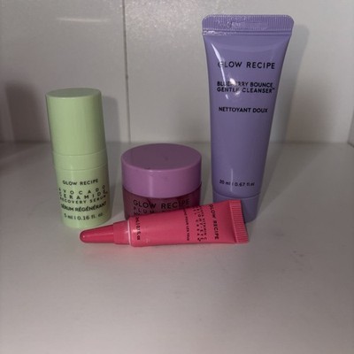 Glow Recipe Bundle Of 4! Cleanser, Recovery Serum, Plum Plump, Eye Cream NEW!!