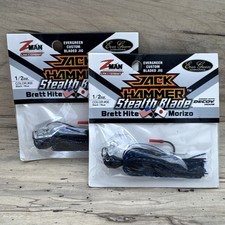 (2) Z-Man Jack Hammer Stealth Blade Chatterbait 1/2oz Brett Hite Black/Blue