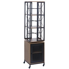 B-Ware Libreria MCW-P13, Ruote Porta Girevole, 162x40x42cm, Marrone