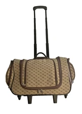 VTG Lori Greiner Weekender Travel Rolling Case Beige Brown