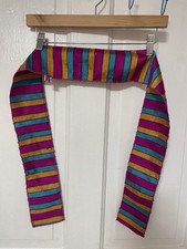 VTG Ray Strauss 100 Silk Vibrant Tropical Colored Striped Scarf