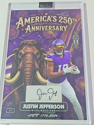 2026 Wild Card Fantasy Football Atompunk Justin Jefferson TRUE 1/1 Auto COLOR 