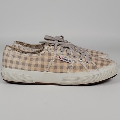 Superga 2750 Gingham Checkerboard Sneaker Grey / White S00CV40 Women's 8.5