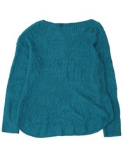 LEE Womens Boat Neck Jumper Sweater UK 16 Large Blue Acrylic BR15