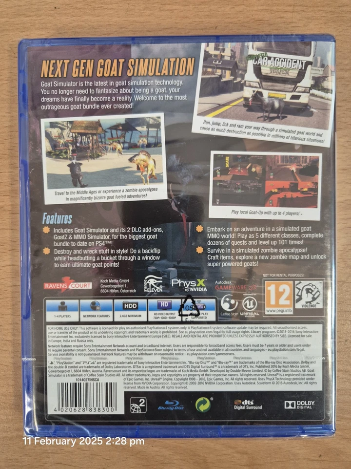 Goat Simulator - The Bundle (PlayStation PS4) 3PM Dispatch - Brand New & Sealed - Image 2 of 2
