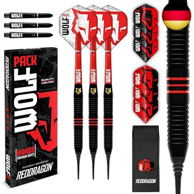 RED DRAGON Wolf Pack Messing dartpfeile mit kunststoffspitze 18g Fass 20g