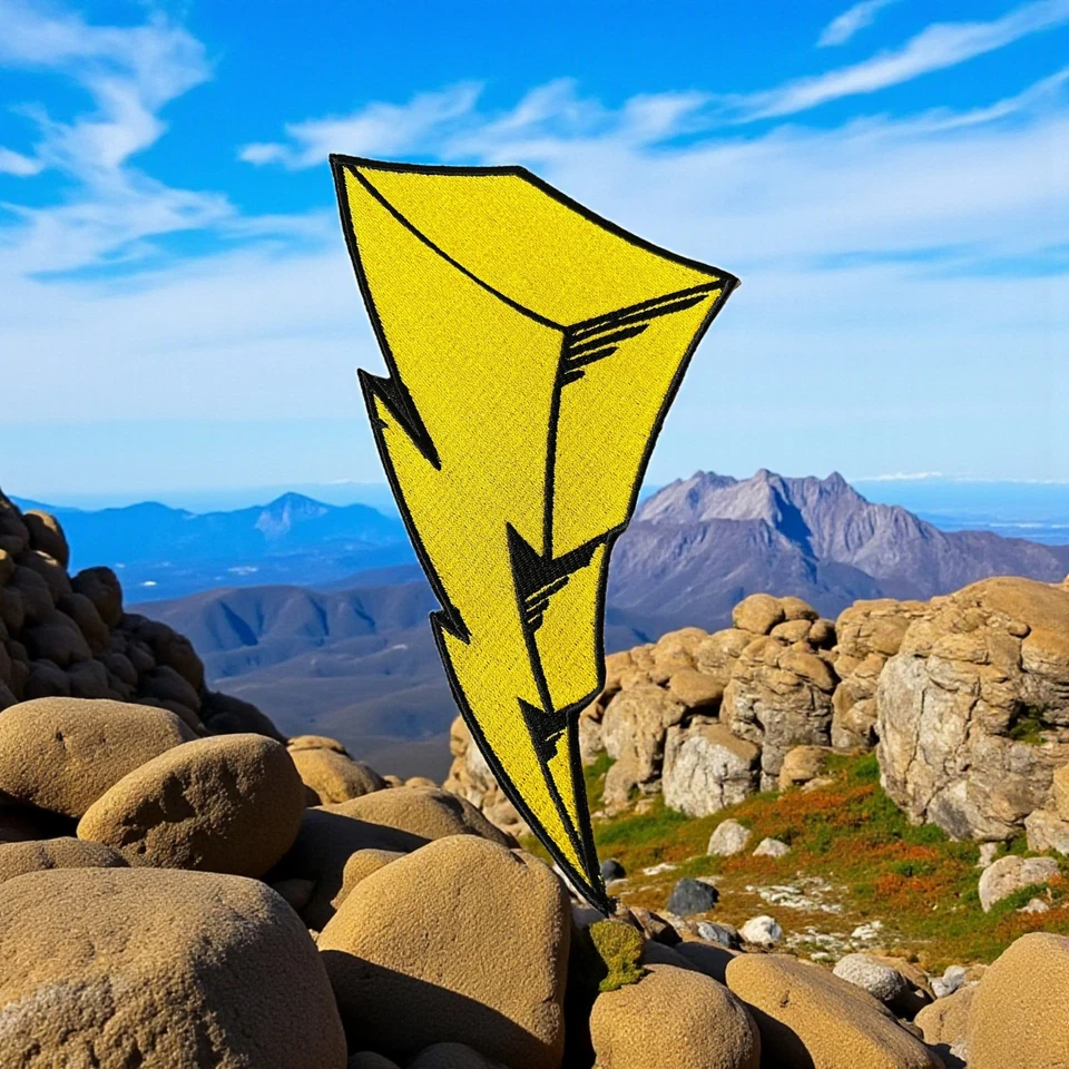 A Lightning Bolt Patch - 9.09" x 4.87/Iron On/Sew On - Image 3 of 4