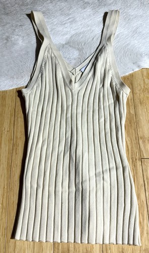 Significant Other ariana ribbed knit cropped womens cream tank top size 2 $149 - Picture 2 of 5