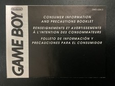 GameBoy Consumer Information Precautions Booklet DMG-USA-3 Nintendo Insert Only