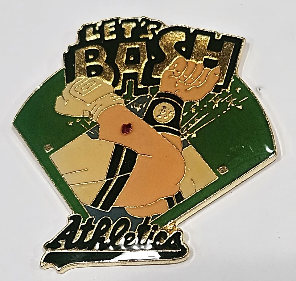 Vintage Oakland Athletics Bash Brothers Lapel Hat Pin Canseco McGwire Let’s Bash - Image 2 of 3