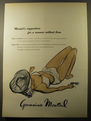 1961 Germaine Monteil Ad - Pour le Soleil Sun Jelly and Super-Sol Cream