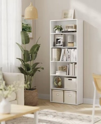 Regal Bücherregal Standregal Aufbewahrungsregal Weiß Wohnzimmer Büro 178x60x24