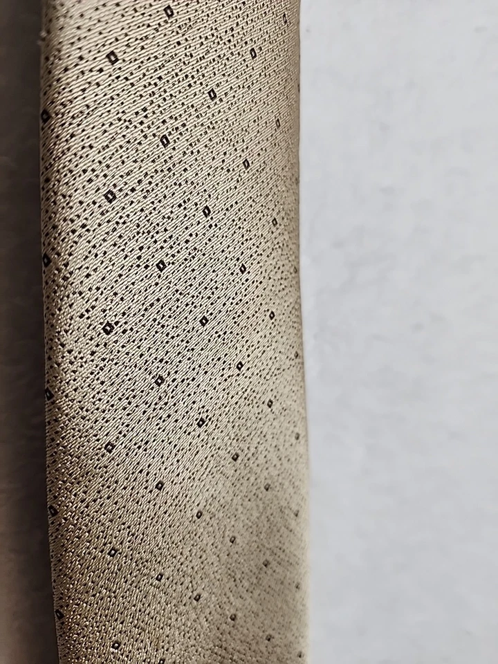 Vintage Oscar De La Renta Geometric Silk Tie Necktie Men Gold / Black - Image 3 of 4