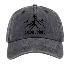 Explore More Mountain Hiker Washed Dad Hat Outdoor Adventure Cap