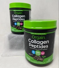 Orgain Collagen Peptides Powder I & III, 1.15lb - Chocolate, Exp. 5/26 - 2 Pack