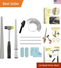 Durable Metal Ring Sizer Kit with Mandrel & Mallet - 12 Pieces for Home & Repair