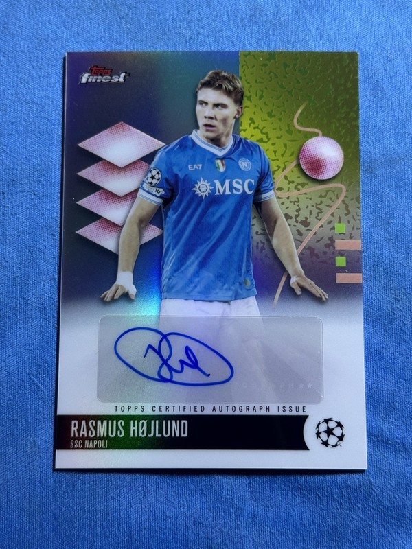 2025-26 Topps UEFA Club Competition Finest Rasmus Hojlund Auto #BA-HO Napoli