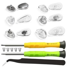 PTSLKHN Screw-in Eyeglass Nose Pads, Glasses Nose Pads Replacement Kit, 12