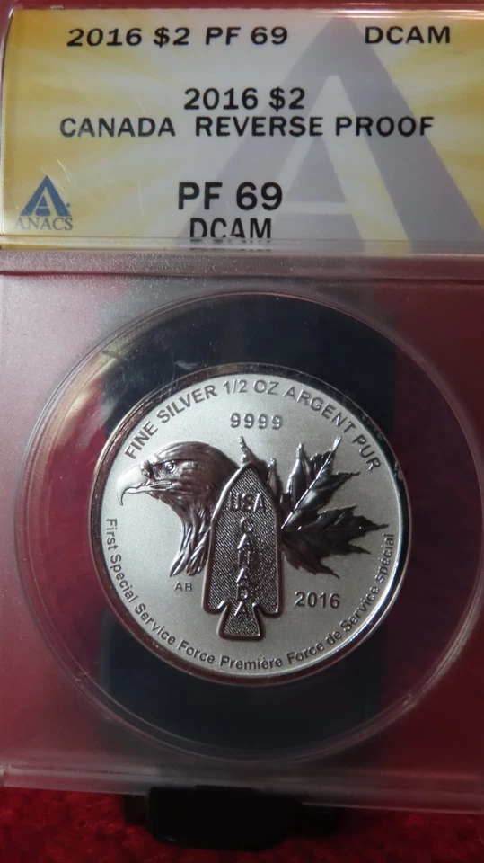 2016 Canada Silver Reverse Proof First Special Service Force USCanada ANACS PF69 - Image 2 of 4