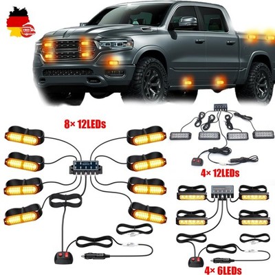 4-8X LED Frontblitzer Blitzlicht Warnleuchte Strobe Licht Auto LKW KFZ PKW IP67