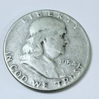 1954 Franklin Half Dollar — 90% Silver — Circulated Coin #5215