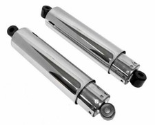 Mid USA 29004 Chrome Replica 12" Covered Rear Shocks Harley Ironhead Shovelhead
