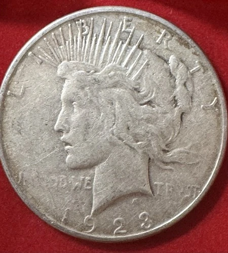 USA 1923 S   SILVER PEACE 1 DOLLAR  COIN IN VERY FINE+ GRADE