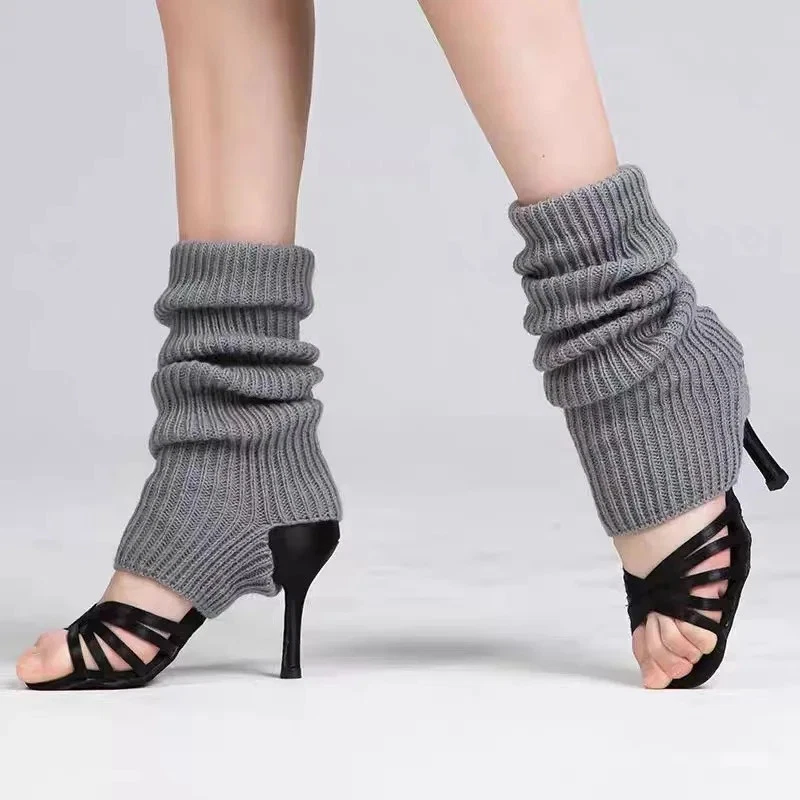 Calentadores de piernas tejidos suaves 2 piezas Calcetines de yoga Leggings de baile Protección deportiva Foto 2 de 4