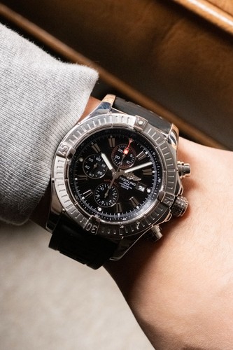 2010 Breitling Super Avenger Black - A13370 Full Set Excellent...